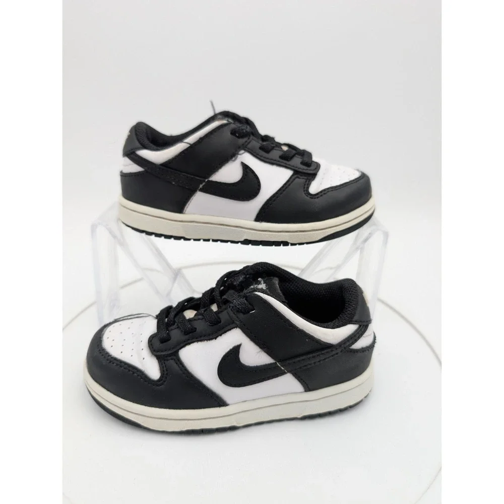 Nike Dunk Low Panda Toddler Shoes Size 9C Black White Kids Sneakers